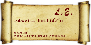 Lubovits Emilián névjegykártya
